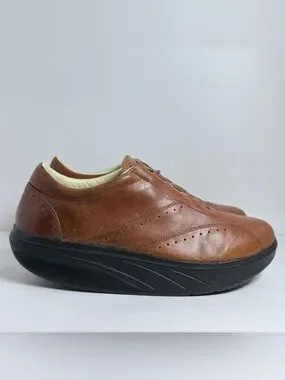 Mbt Rocker Slippers MBT | Shoes | Mbt Brown Leather Curved Rocker Sole Walking Shoes ...